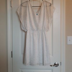 White and silver mini dress